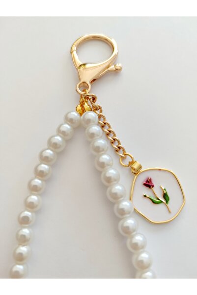 Kiraz Craft İnci Detaylı Zarif Çanta Charmı & Anahtarlık