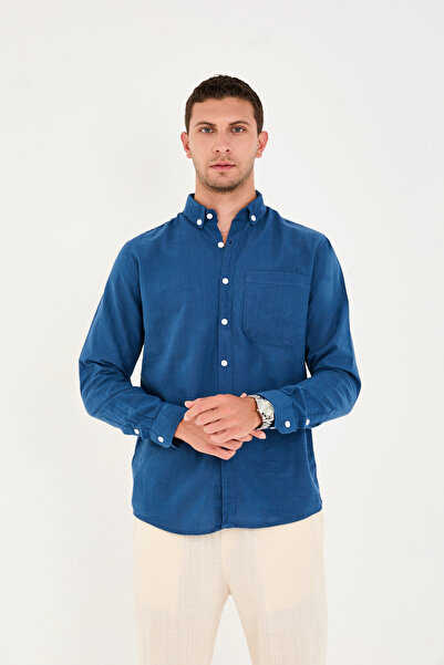 No Way Чоловіча сорочка Regular Fit, 100% бавовна, з однією кишенею, з фламурним льоном