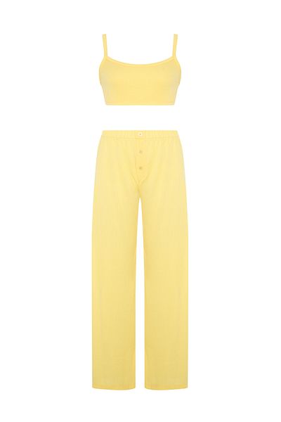 AQUELLA Σετ πιτζάμες Betsy Yellow 3 τεμ