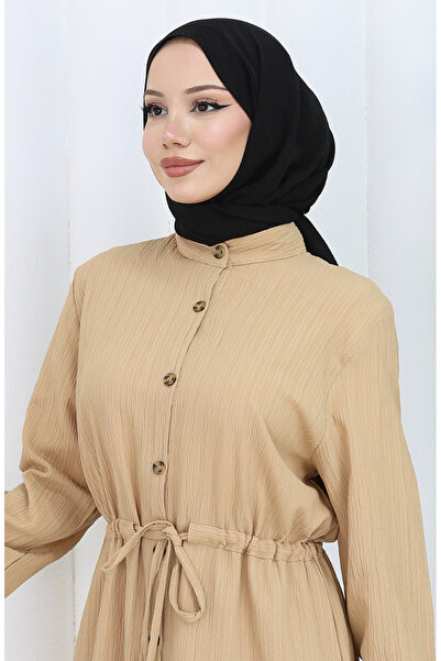 sefamerve Buttoned tunic pants double set 2100-05 milky coffee