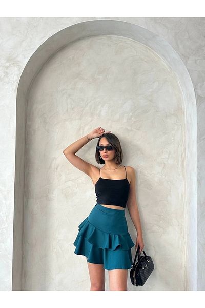 By Mop Ruffle Skirt with Valon Green S24681