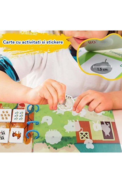 Picodino Carte educativa cu activitati, stickere reutilizabile, 10 pagini, Viata la ferma
