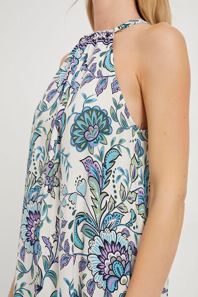 Arma Life Γυναικείο μακρύ φόρεμα με μοτίβο Halter Collar Maxi