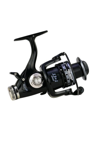 FISHINGBOX MAKE FISHING BETTER Mulinetă de pescuit KC6000 cu frână față/spate Baitrunner, 13+1 rulmenți