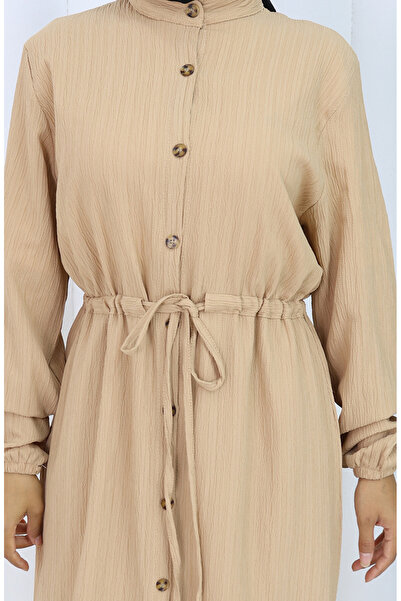 sefamerve Buttoned tunic pants double set 2100-05 milky coffee