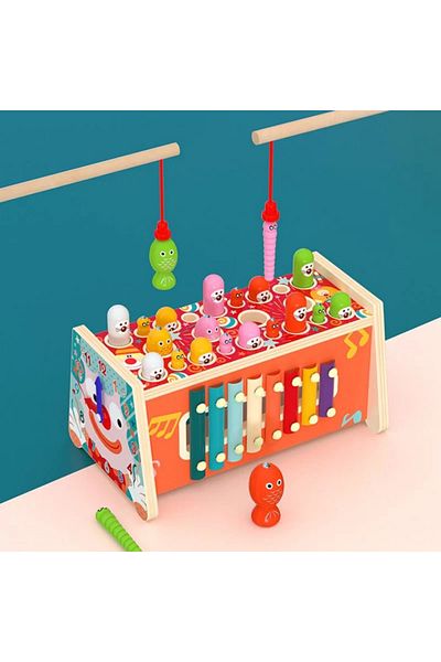 Picodino Banc de lucru Centru activitati din lemn 6 in 1 Clown