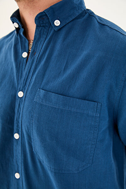 No Way Чоловіча сорочка Regular Fit, 100% бавовна, з однією кишенею, з фламурним льоном