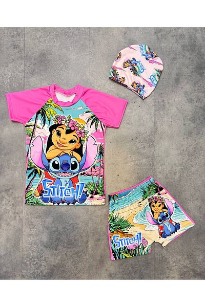 ARBİ kids Female Child Stitch Three Pieces Boned Shorts Swimwear