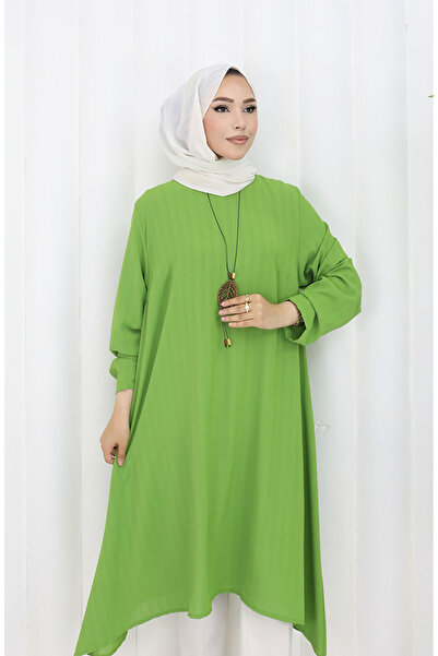 sefamerve Krep Kumaş Salaş Tunik 1011-06 Yeşil