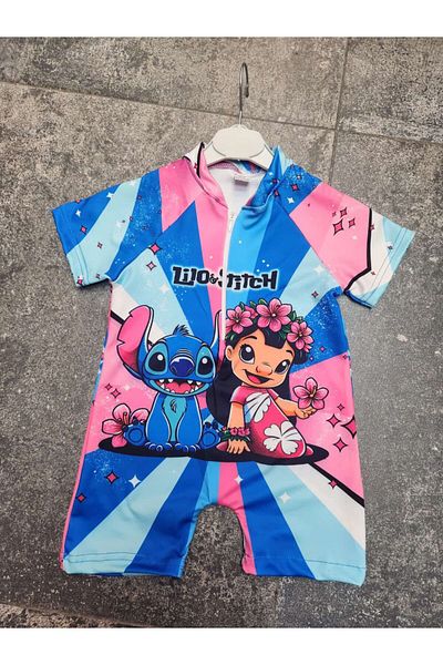 ARBİ kids Costum de baie pentru fete, cu mâneci scurte