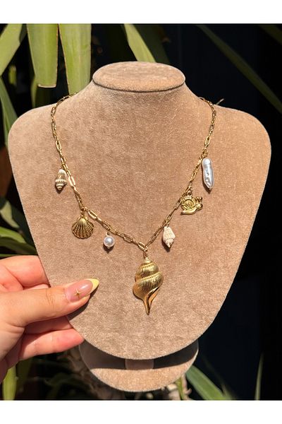 luxyansımalar Steel Charm Necklace