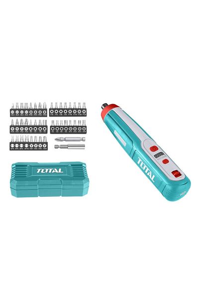 TOTAL Total TSDLI0403 4V Cordless Screwdriver Set with Bits