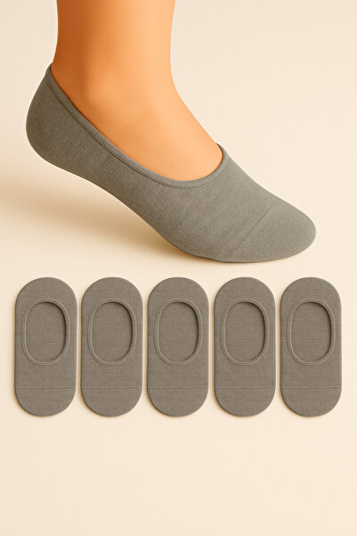 ZENGİN 5 Pairs of Toe Seamless Silicone Children's Invisible Ballerina Socks