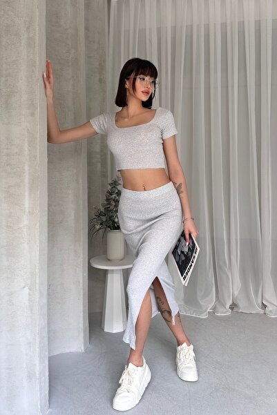 New Now ΣΕΤ ΦΟΥΣΤΑ ΤΕΤΡΑΓΩΝΟ ΓΙΑΚΑ CROP SLIT