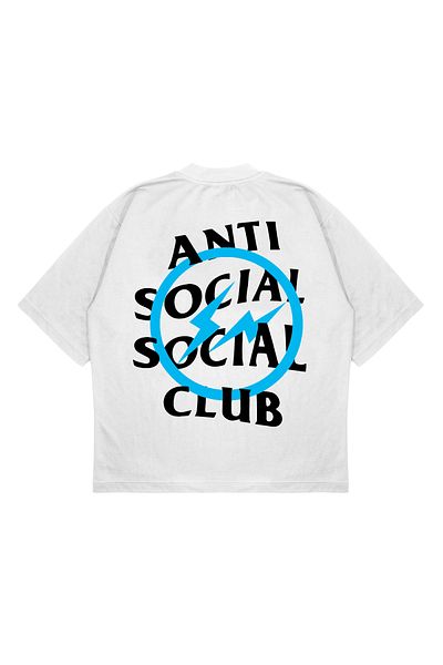 TRAGEDY Unisex Oversize Anti Social Blue Printed T-Shirt