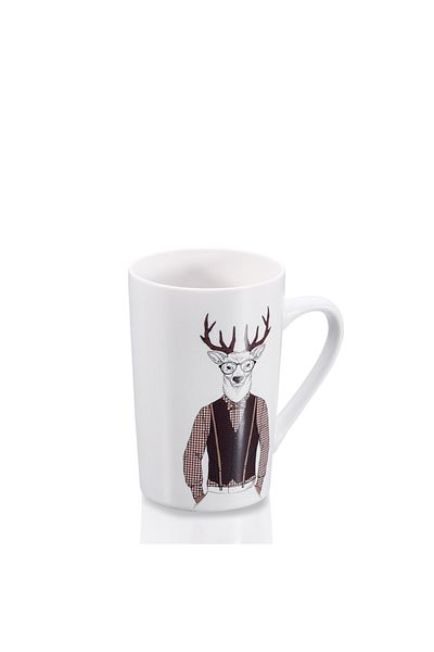 KORKMAZ Funny Mug Mug with Deer Figure 370 ml