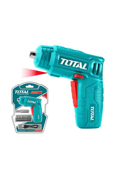 TOTAL 4V Screwdriver Drill with Screwdriver Bits - Total TSDLI0402