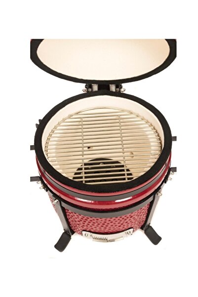 Genel Markalar KIRMIZI SERAMİK BARBEKÜ & FIRIN | 15” (40 CM) | BAMBU TUTACAKLI | SEHPA DAHİL