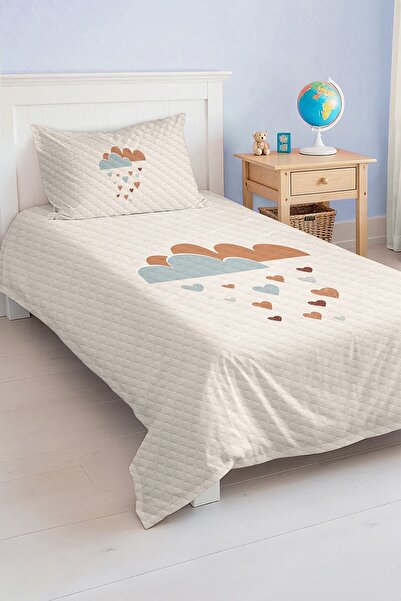 Realhomes Cloud and Heart Patterned Pastel Color Single Baby Kids Pique Set