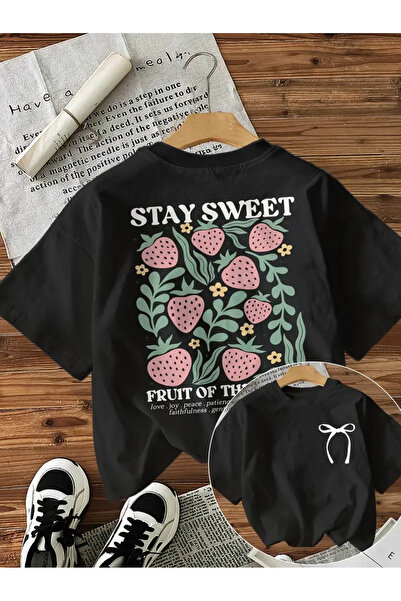 AEMİ Μπλουζάκι Unisex Stay Sweet με στάμπα Oversize Crew Neck