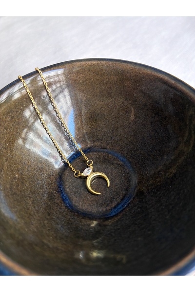 Miltonia 925s Hilal Gümüş Kolye