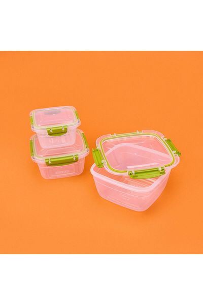 MATMEL Plastic Square Leakproof Ziplock Storage Container - Khaki