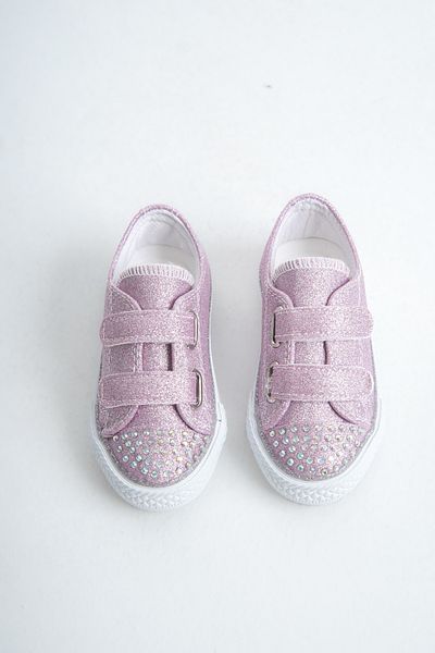KATEYLER Lilac Glitter Velcro Lighted Orthopedic Girls' Sports Shoes, Girls' Casual Shoes 21-30 Lighted