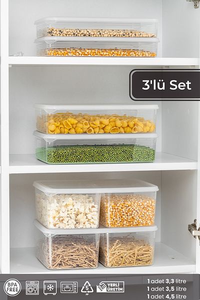 BRAMBLE LIFE 2,3 LT - 3,5 LT - 4,5 LT Ορθογώνιο ντουλάπι 2 θέσεων, Συρτάρι Organizer Δοχείο αποθήκευσης παντοπωλείου
