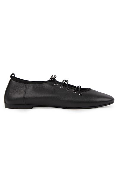 Pegia Genuine Leather Lace-Up Ballerinas Dg6047