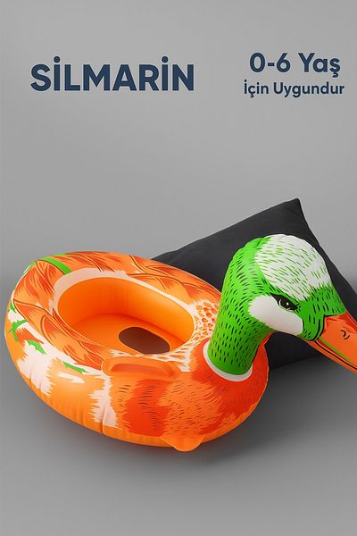 Silmaril Babyboat 0-6 Years 75 cm Can Sit with Handle Duck Figure Children's (Baby) Ring Summer Sea Pool