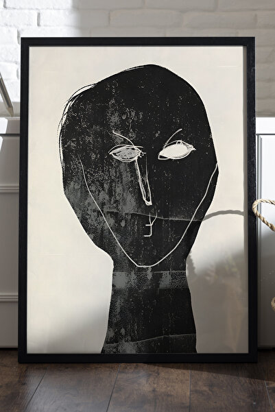 Duvarda Poster cu ramă din lemn negru Lost Thought, pictură decorativă abstra...