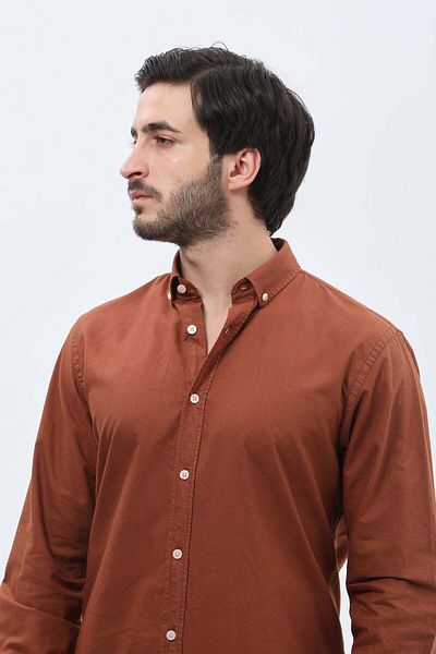 SHIRTSPRO shirtpro oxford regular fit long sleeve button down collar shirt picante color