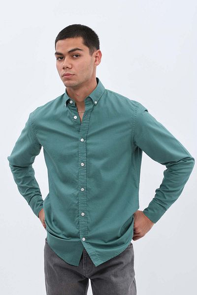 SHIRTSPRO shirtpro oxford regular fit long sleeve button down collar shirt antique green color