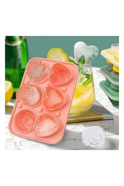 adin tasarım Rose and Heart Silicone Mold 6-Compartment Rose and Heart Candle Mold Soap Candle Scented Stone Epoxy Mold