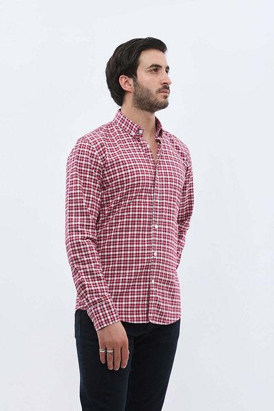 SHIRTSPRO shirtpro oxford regular fit long sleeve button down collar shirt in winetasting color