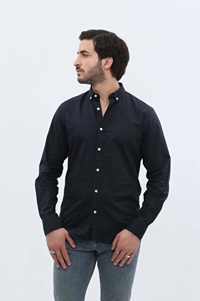 SHIRTSPRO قميص أكسفورد بأكمام طويلة وياقة بأزرار وقصة عادية من شيرتبرو باللون...