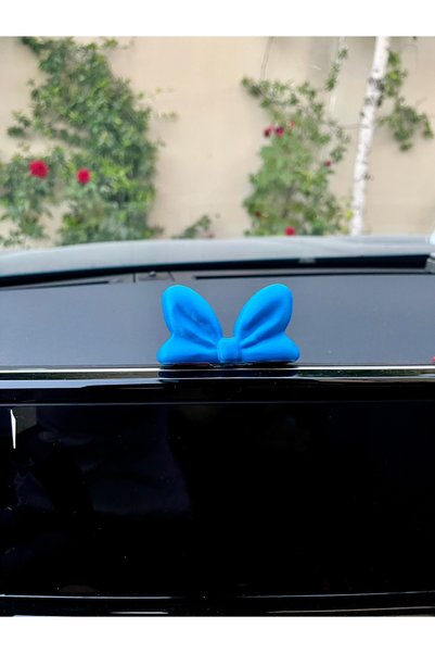 HisConcept Blue Bow Torpedo Ornament Car Ornament - Car Interior Accessory Decorative Bow - Auto Accessory