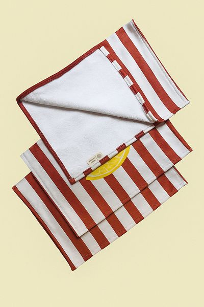 Alseko Concept Red Lime Pattern Decorative Kitchen Oven Towel, 3 Pieces 35X50Cm Cotton Towels