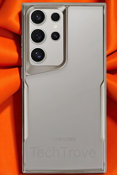 TechTrove Samsung Galaxy S25 Ultra Kılıf Arkası Şefaf Tasarım Lazer Kaplama S...