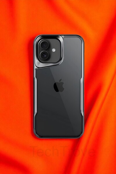 TechTrove iPhone 16 Plus Kılıf Arkası Şefaf Tasarım Lazer Kaplama Sararmaz Si...