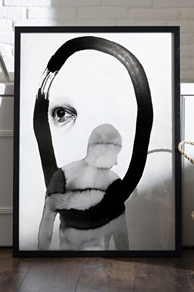 Duvarda Poster cu ramă din lemn negru Human Drift, pictură decorativă abstrac...