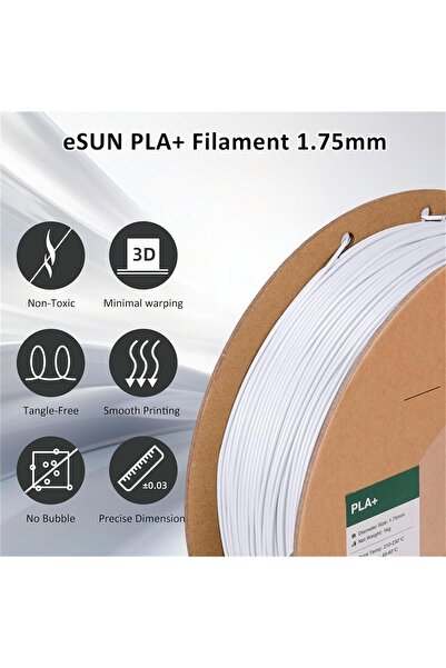 eSun Beyaz Pla+ Filament 1.75mm 1 Kg Plus - Urhanshop Yetkili Satış