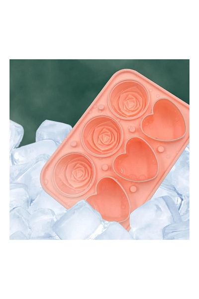 adin tasarım Rose and Heart Silicone Mold 6-Compartment Rose and Heart Candle Mold Soap Candle Scented Stone Epoxy Mold