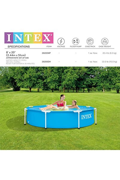 Intex Metal frame swimming pool 2.44 m x 51 cm with round tarpaulin