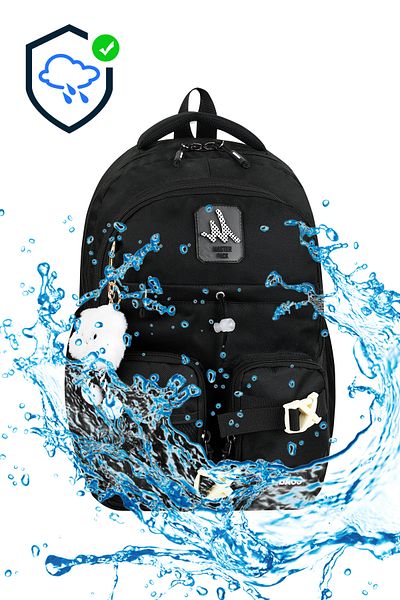 ms mixxstore Large Size Luxury Water Resistant Fabric Travel Backpack Middle School and High School Bag