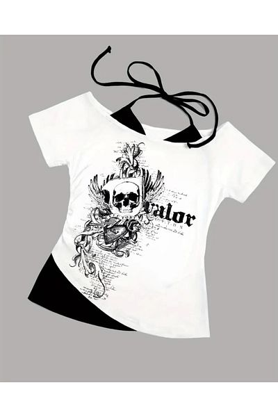 Touz Moda Κοντό μανίκι Gothic Victory Love γιακά με επιπλέον λουράκι για ολόκληρο το σώμα