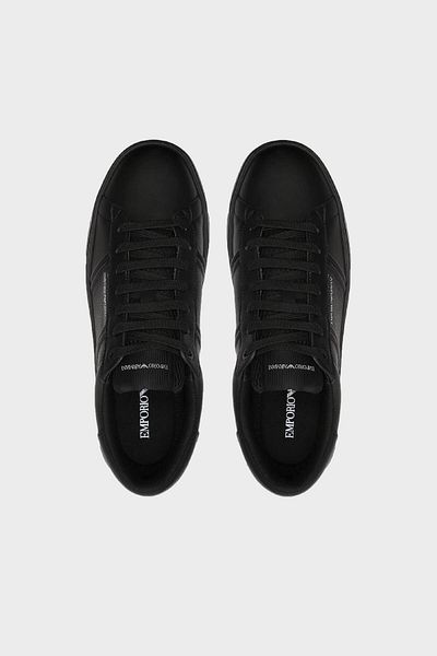 Emporio Armani Logo Genuine Leather Sneaker Shoes Men's Shoes Em003701 Af18017 Mc005