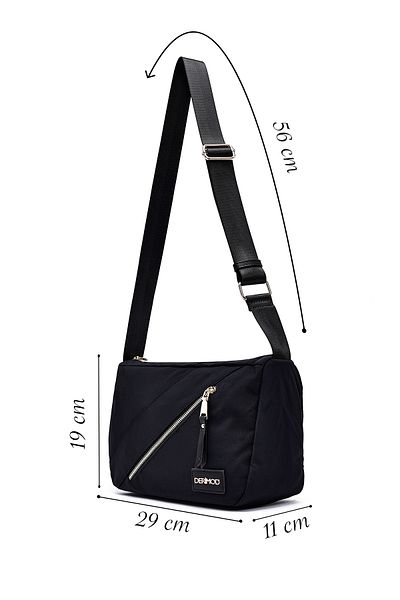Derimod Women's Black Fabric Crossbody Bag 25Sbd25226F