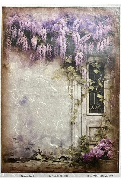 LİNEART PİRİNÇ DEKOPAJ KAĞIDI MOR49