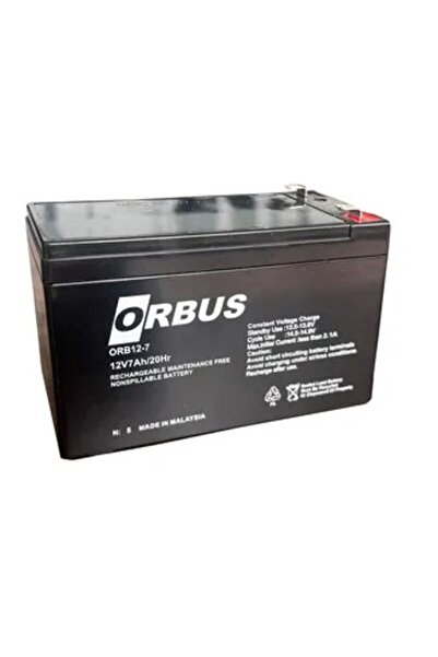 ORBUS 12 VOLT 7 AMPER [AGM- PİL AKÜ] - ALARM VE AKÜLÜ ARABA UYUMLU